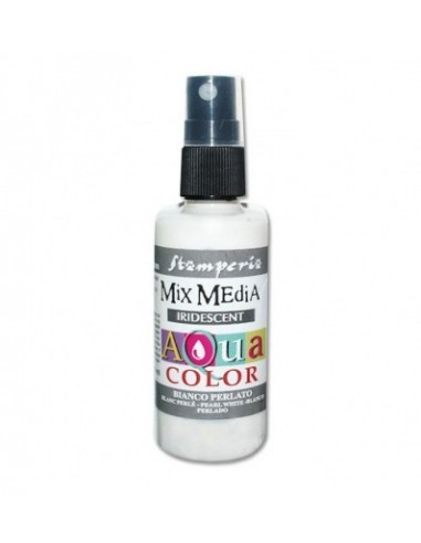 Tinta aquacolor spray iridiscente color blanco perlado