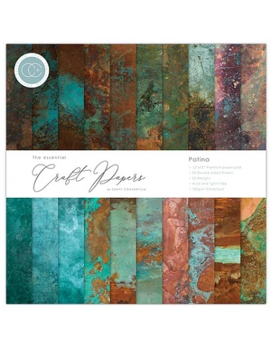 Essential Craft Papers 12x12 Inch Paper Pad Patina